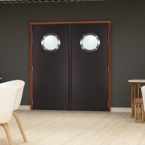 Bloc porte bois va-et-vient 2 vantaux