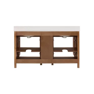 Dylan 61 in. Cinnamon Vanity with Quartz Top